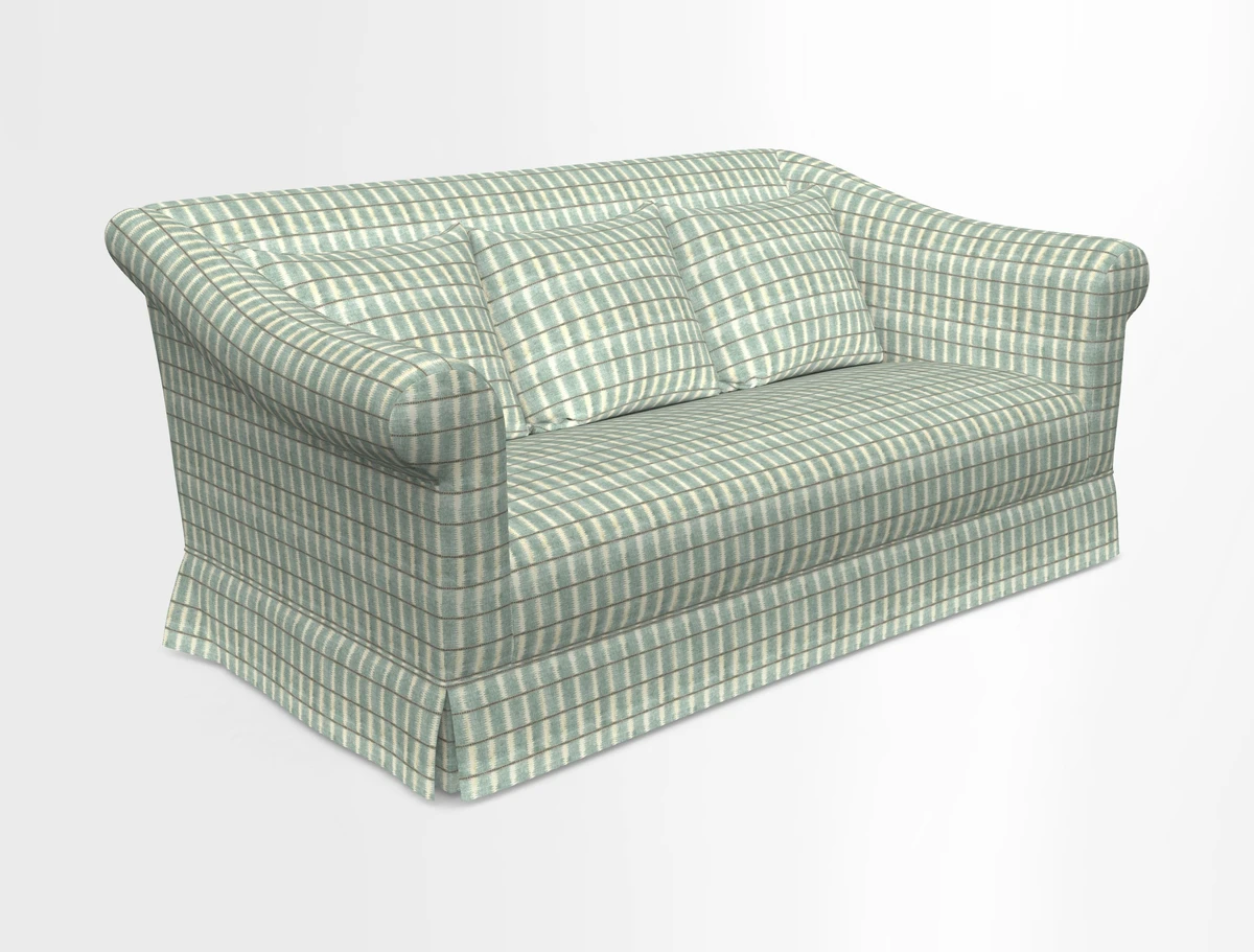 Turnberry 3 seater sofa in Contour Lines Berry with scatters in Frond Stripe Small Berry
