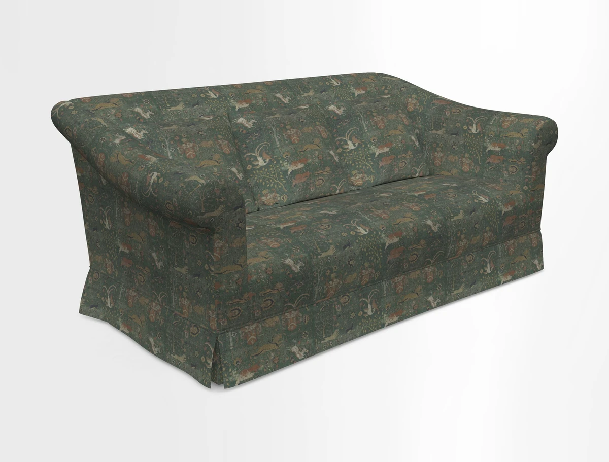 Turnberry 3 seater sofa in Contour Lines Berry with scatters in Frond Stripe Small Berry