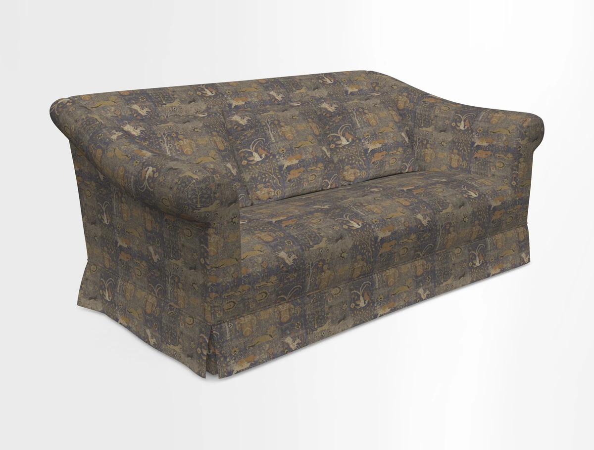 Turnberry 3 seater sofa in Contour Lines Berry with scatters in Frond Stripe Small Berry