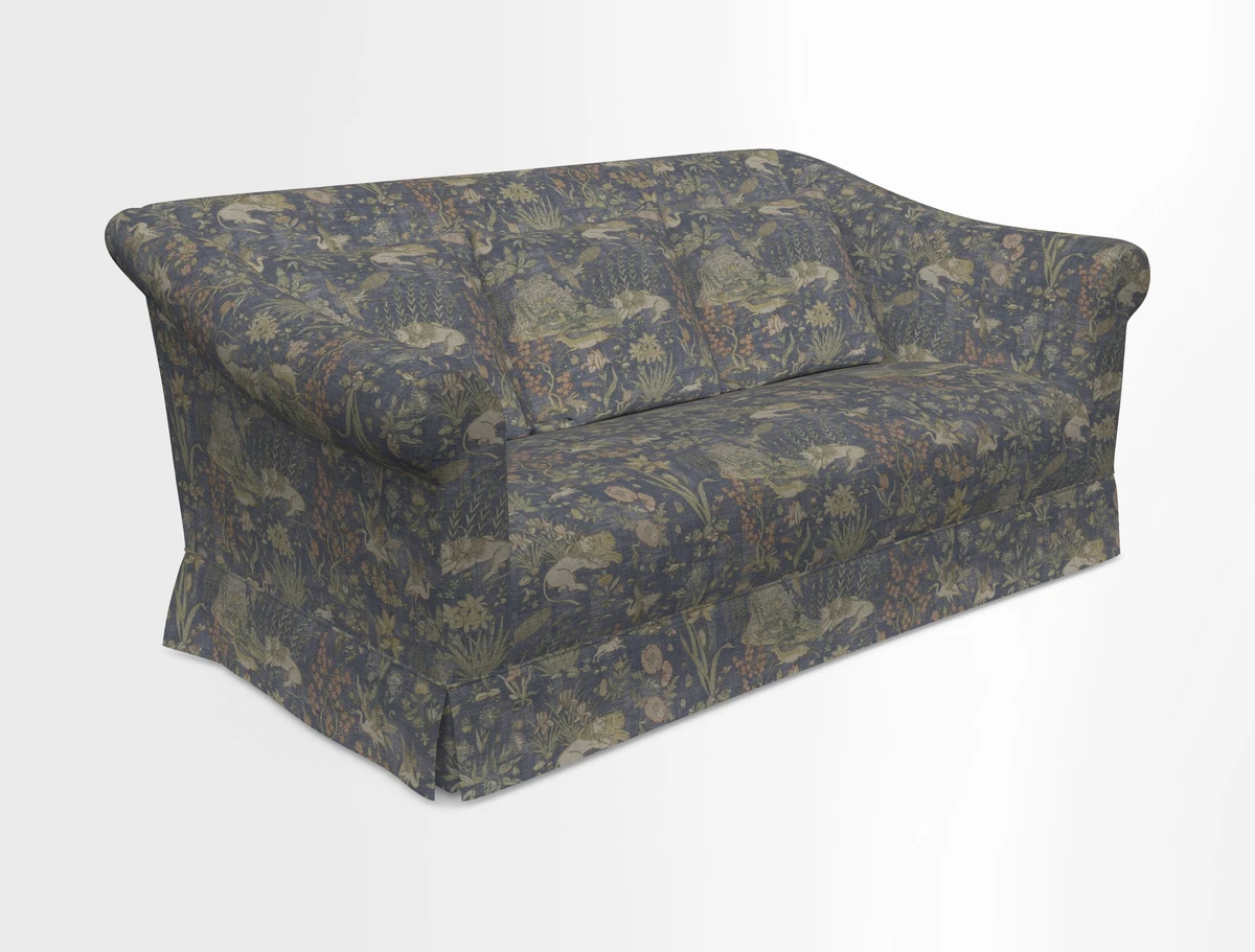Turnberry 3 seater sofa in Contour Lines Berry with scatters in Frond Stripe Small Berry