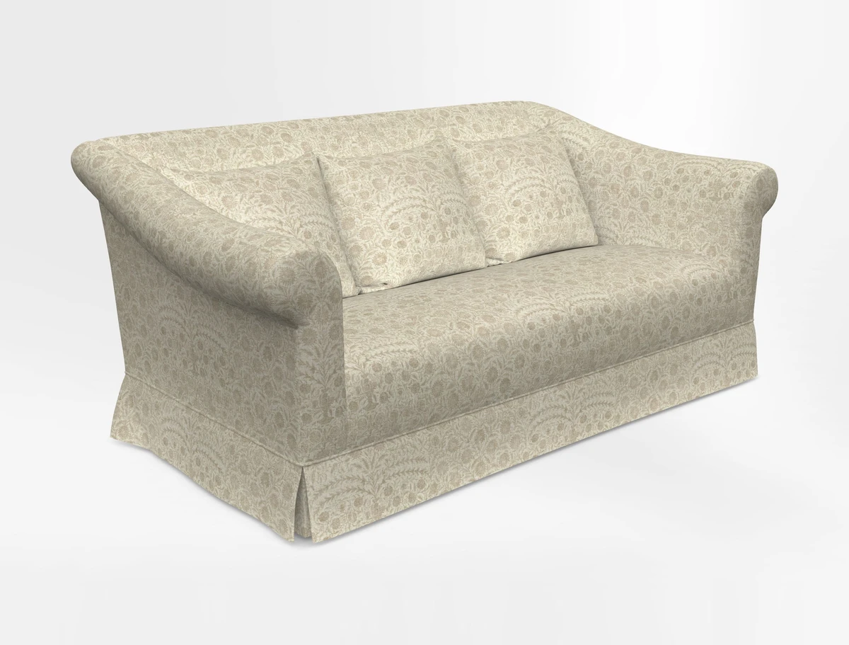 Turnberry 3 seater sofa in Contour Lines Berry with scatters in Frond Stripe Small Berry