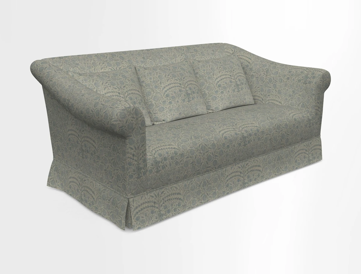 Turnberry 3 seater sofa in Contour Lines Berry with scatters in Frond Stripe Small Berry