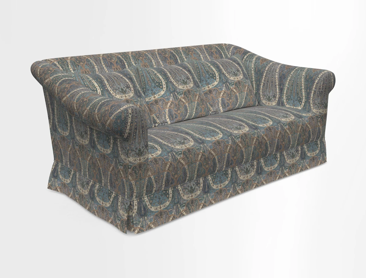 Turnberry 3 seater sofa in Contour Lines Berry with scatters in Frond Stripe Small Berry