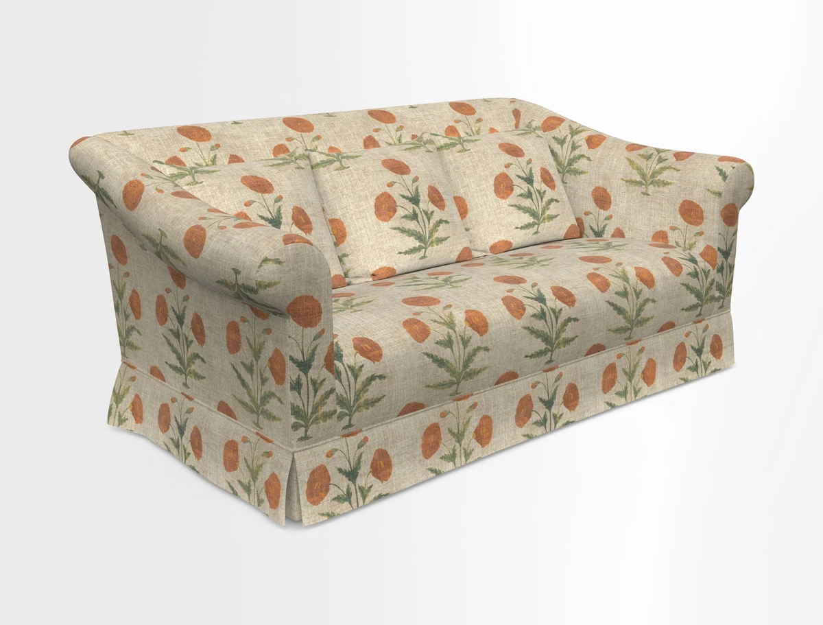 Turnberry 3 seater sofa in Contour Lines Berry with scatters in Frond Stripe Small Berry