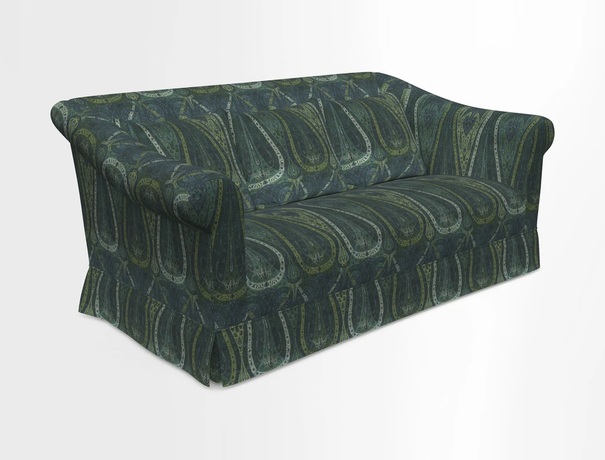 Turnberry 3 seater sofa in Contour Lines Berry with scatters in Frond Stripe Small Berry
