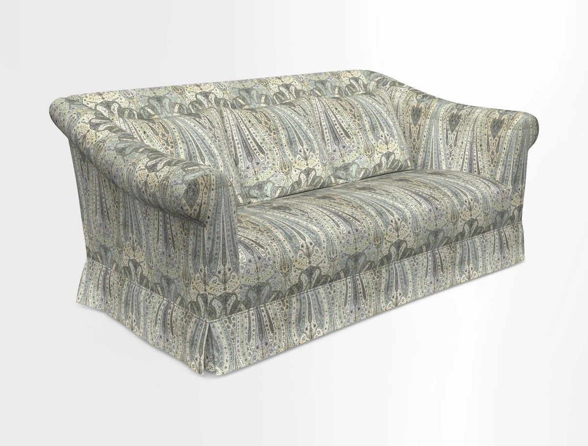 Turnberry 3 seater sofa in Contour Lines Berry with scatters in Frond Stripe Small Berry