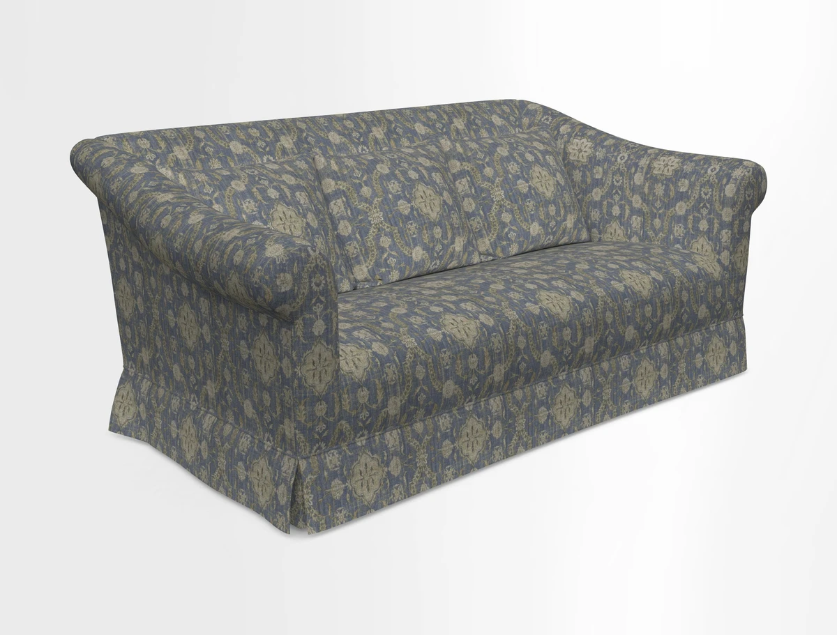 Turnberry 3 seater sofa in Contour Lines Berry with scatters in Frond Stripe Small Berry