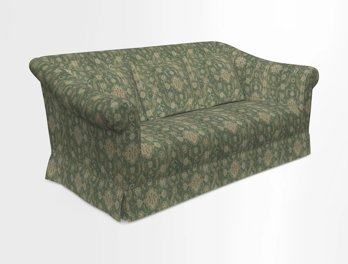 Turnberry 3 seater sofa in Contour Lines Berry with scatters in Frond Stripe Small Berry