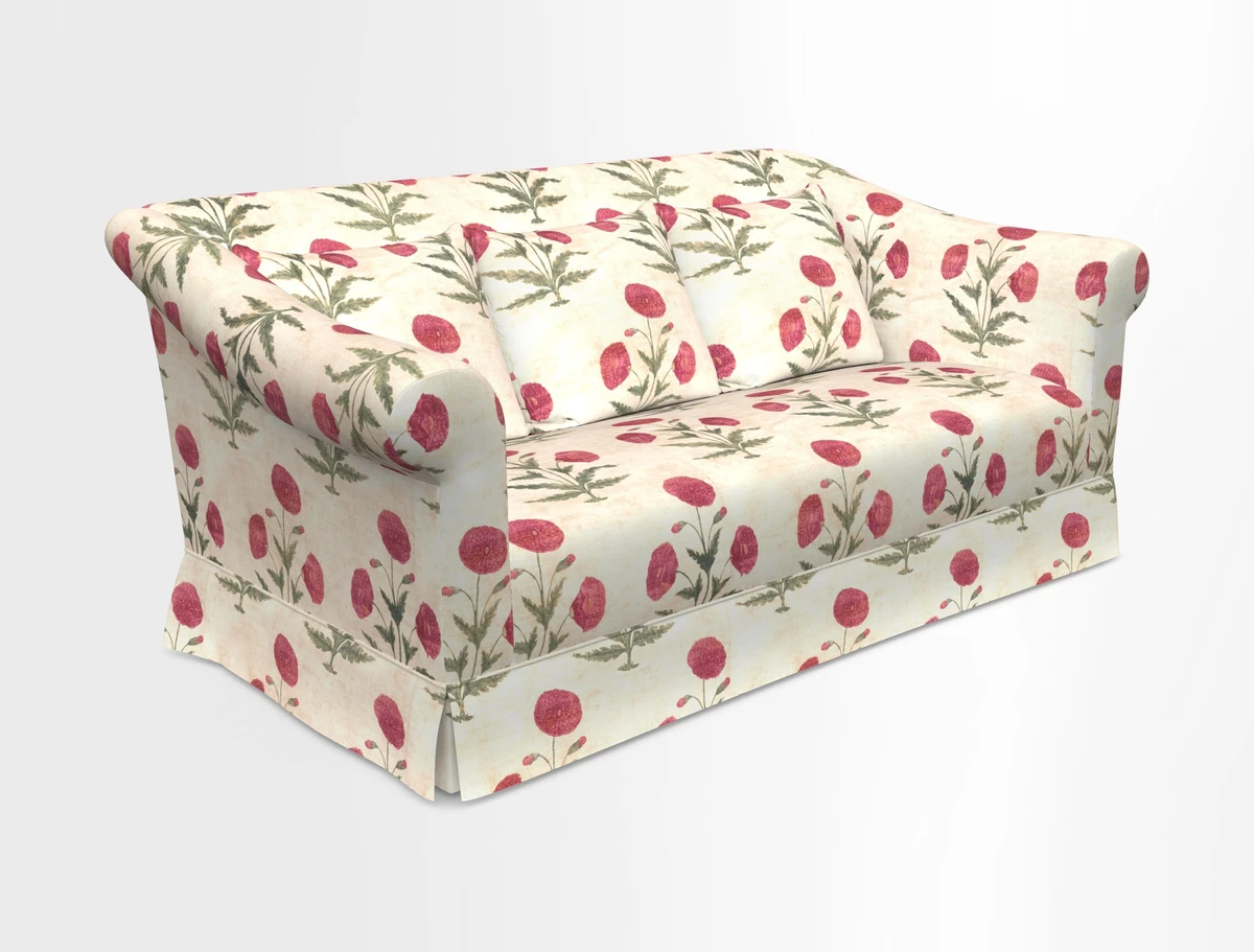 Turnberry 3 seater sofa in Contour Lines Berry with scatters in Frond Stripe Small Berry