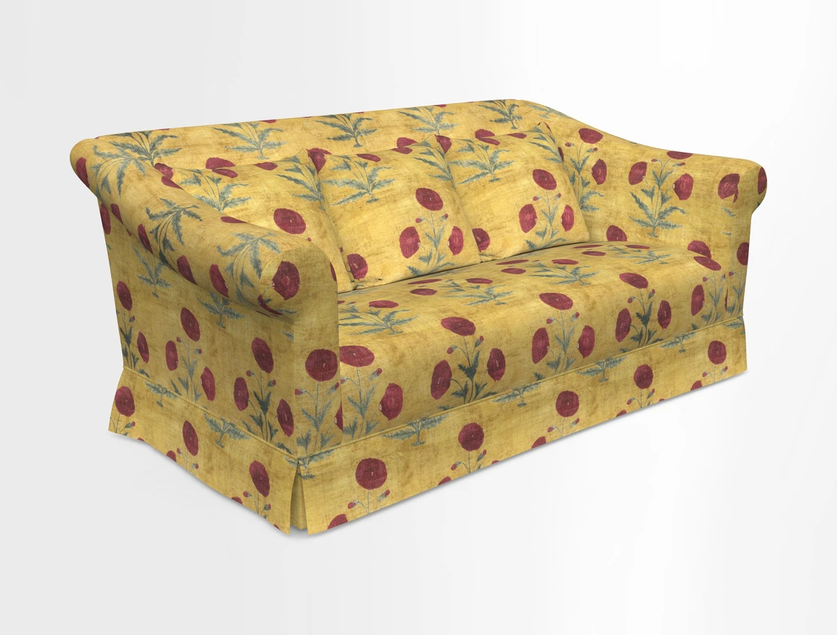 Turnberry 3 seater sofa in Contour Lines Berry with scatters in Frond Stripe Small Berry