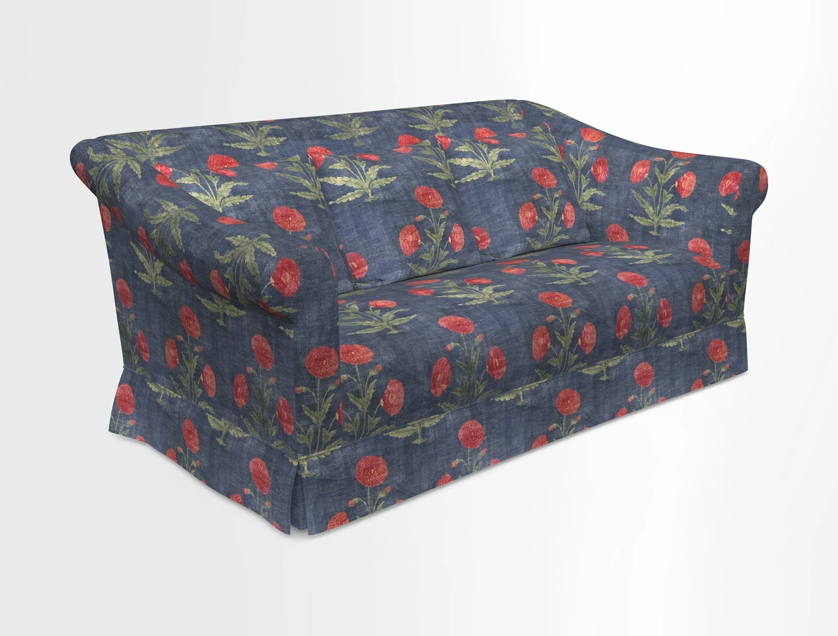 Turnberry 3 seater sofa in Contour Lines Berry with scatters in Frond Stripe Small Berry