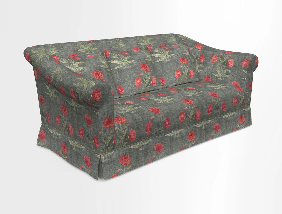 Turnberry 3 seater sofa in Contour Lines Berry with scatters in Frond Stripe Small Berry