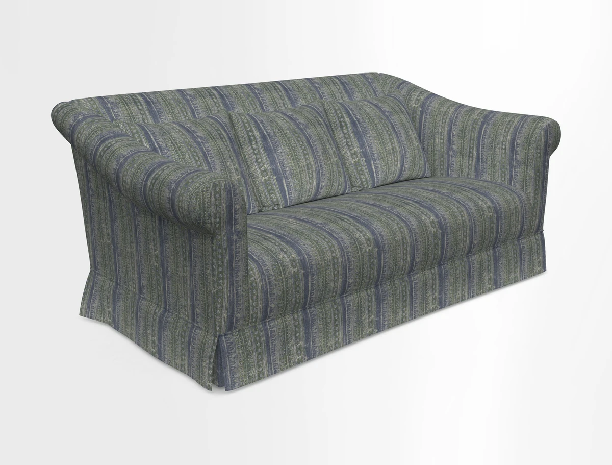 Turnberry 3 seater sofa in Contour Lines Berry with scatters in Frond Stripe Small Berry