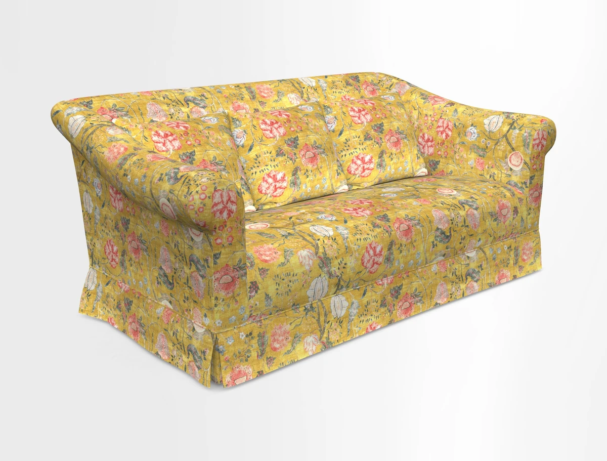 Turnberry 3 seater sofa in Contour Lines Berry with scatters in Frond Stripe Small Berry