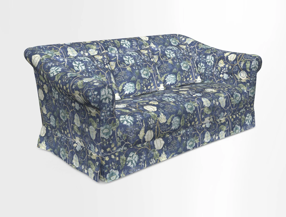 Turnberry 3 seater sofa in Contour Lines Berry with scatters in Frond Stripe Small Berry