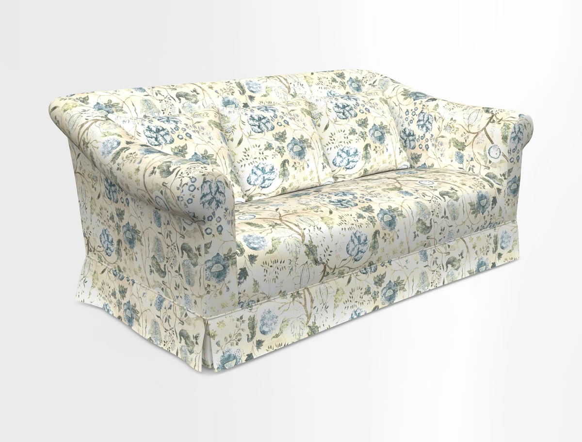 Turnberry 3 seater sofa in Contour Lines Berry with scatters in Frond Stripe Small Berry
