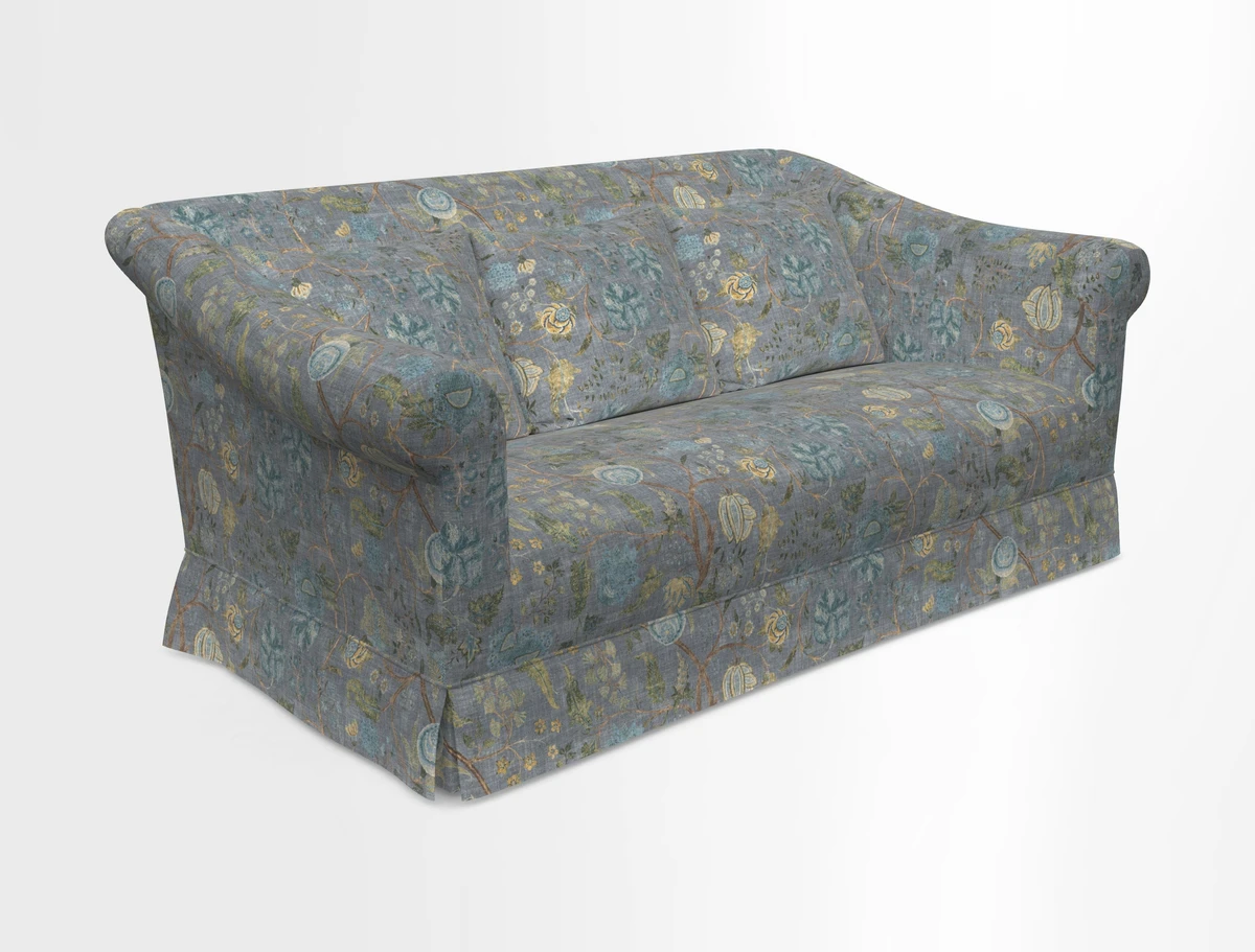 Turnberry 3 seater sofa in Contour Lines Berry with scatters in Frond Stripe Small Berry