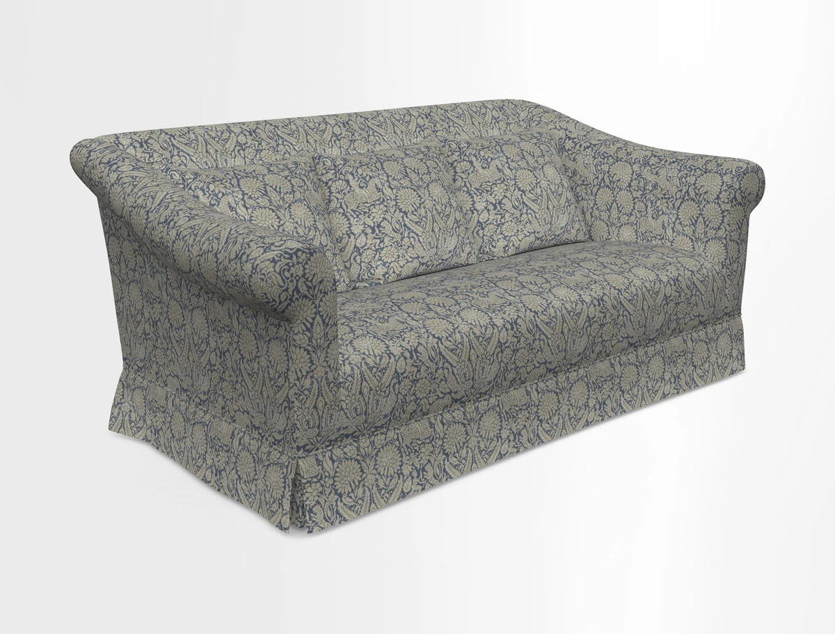 Turnberry 3 seater sofa in Contour Lines Berry with scatters in Frond Stripe Small Berry