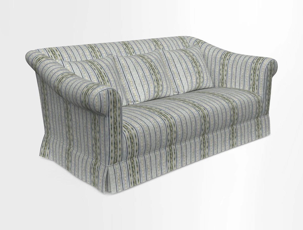 Turnberry 3 seater sofa in Contour Lines Berry with scatters in Frond Stripe Small Berry