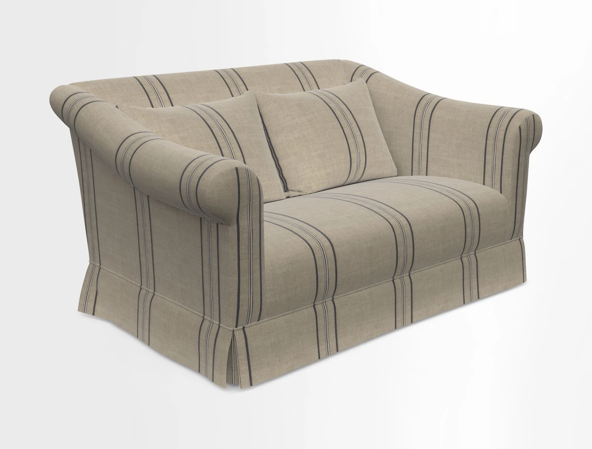 Turnberry 3 seater sofa in Contour Lines Berry with scatters in Frond Stripe Small Berry