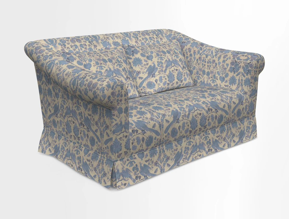Turnberry 3 seater sofa in Contour Lines Berry with scatters in Frond Stripe Small Berry