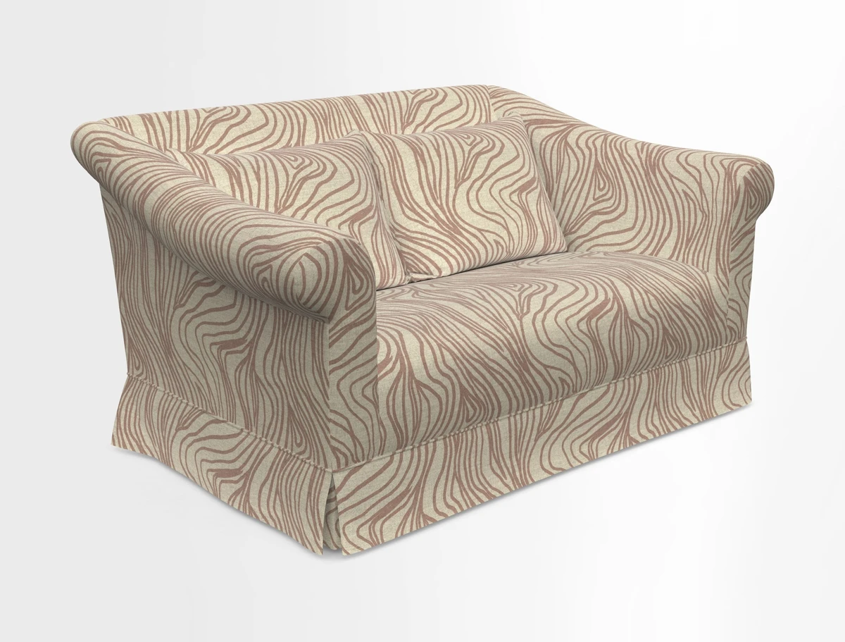 Turnberry 3 seater sofa in Contour Lines Berry with scatters in Frond Stripe Small Berry
