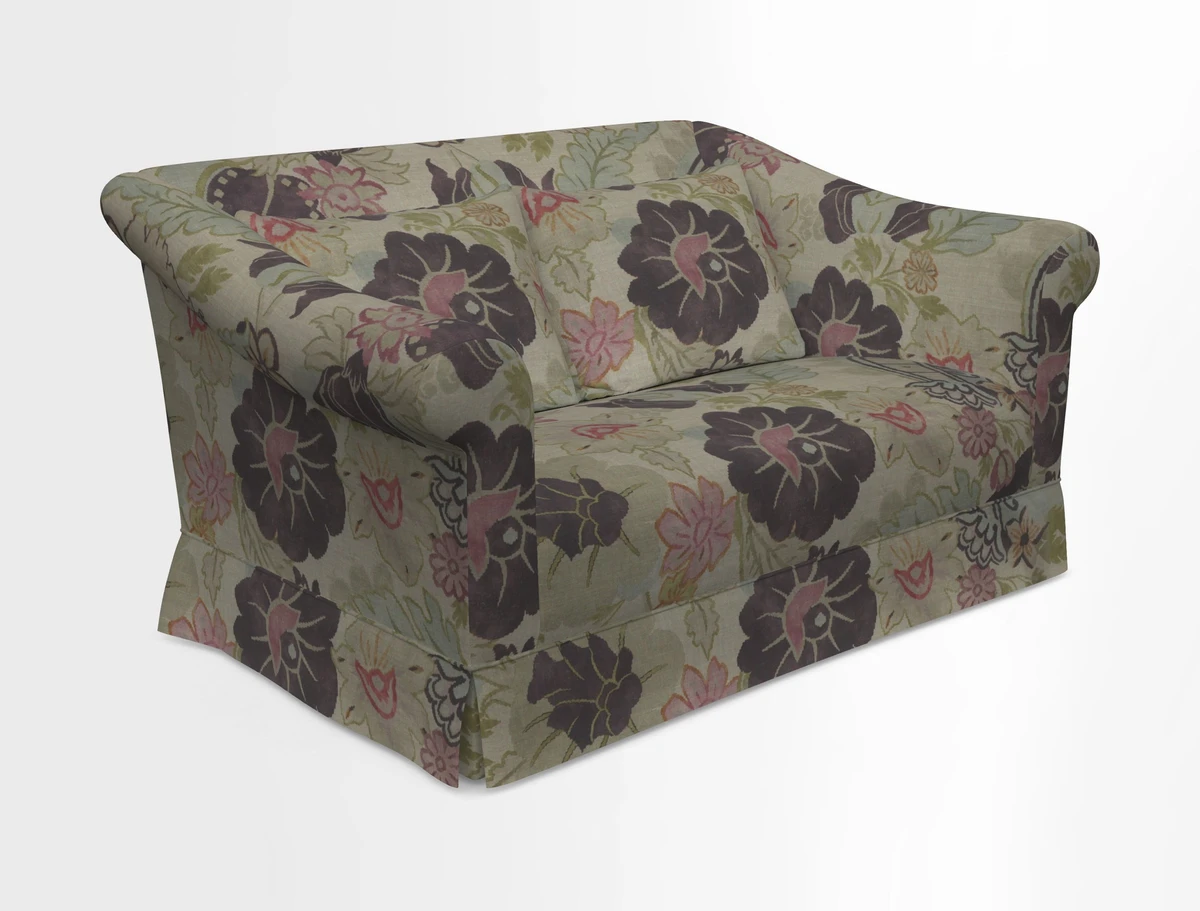 Turnberry 3 seater sofa in Contour Lines Berry with scatters in Frond Stripe Small Berry