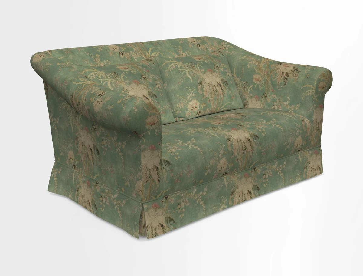 Turnberry 3 seater sofa in Contour Lines Berry with scatters in Frond Stripe Small Berry