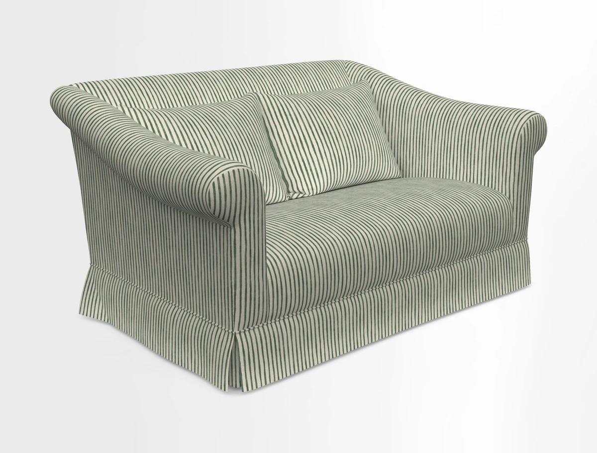 Turnberry 3 seater sofa in Contour Lines Berry with scatters in Frond Stripe Small Berry