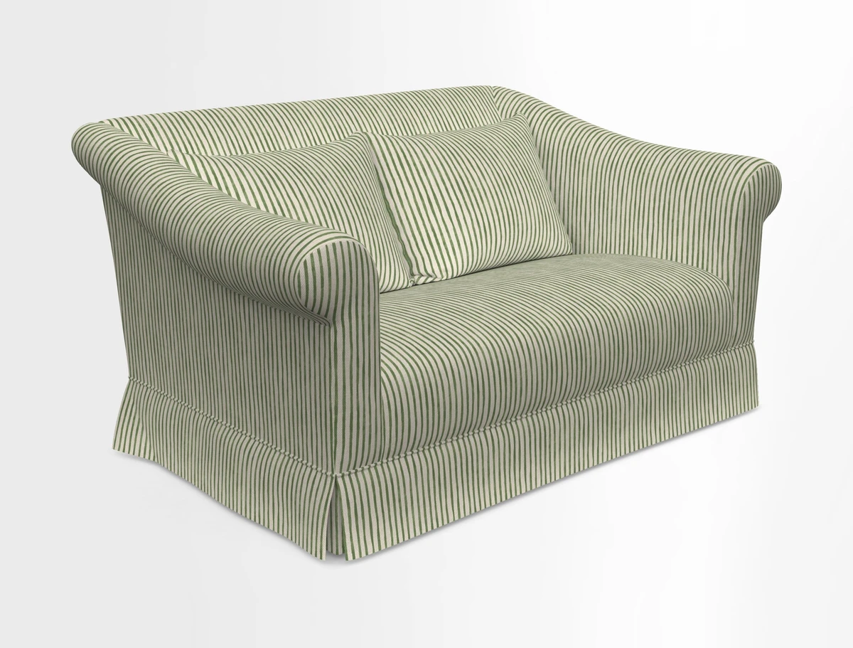 Turnberry 3 seater sofa in Contour Lines Berry with scatters in Frond Stripe Small Berry