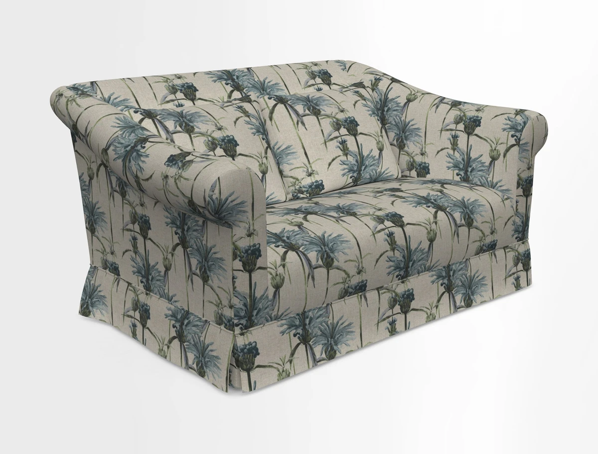 Turnberry 3 seater sofa in Contour Lines Berry with scatters in Frond Stripe Small Berry