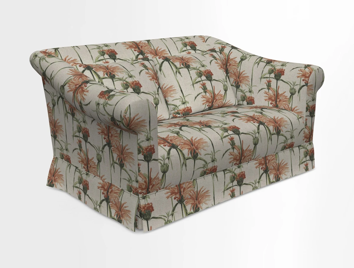 Turnberry 3 seater sofa in Contour Lines Berry with scatters in Frond Stripe Small Berry