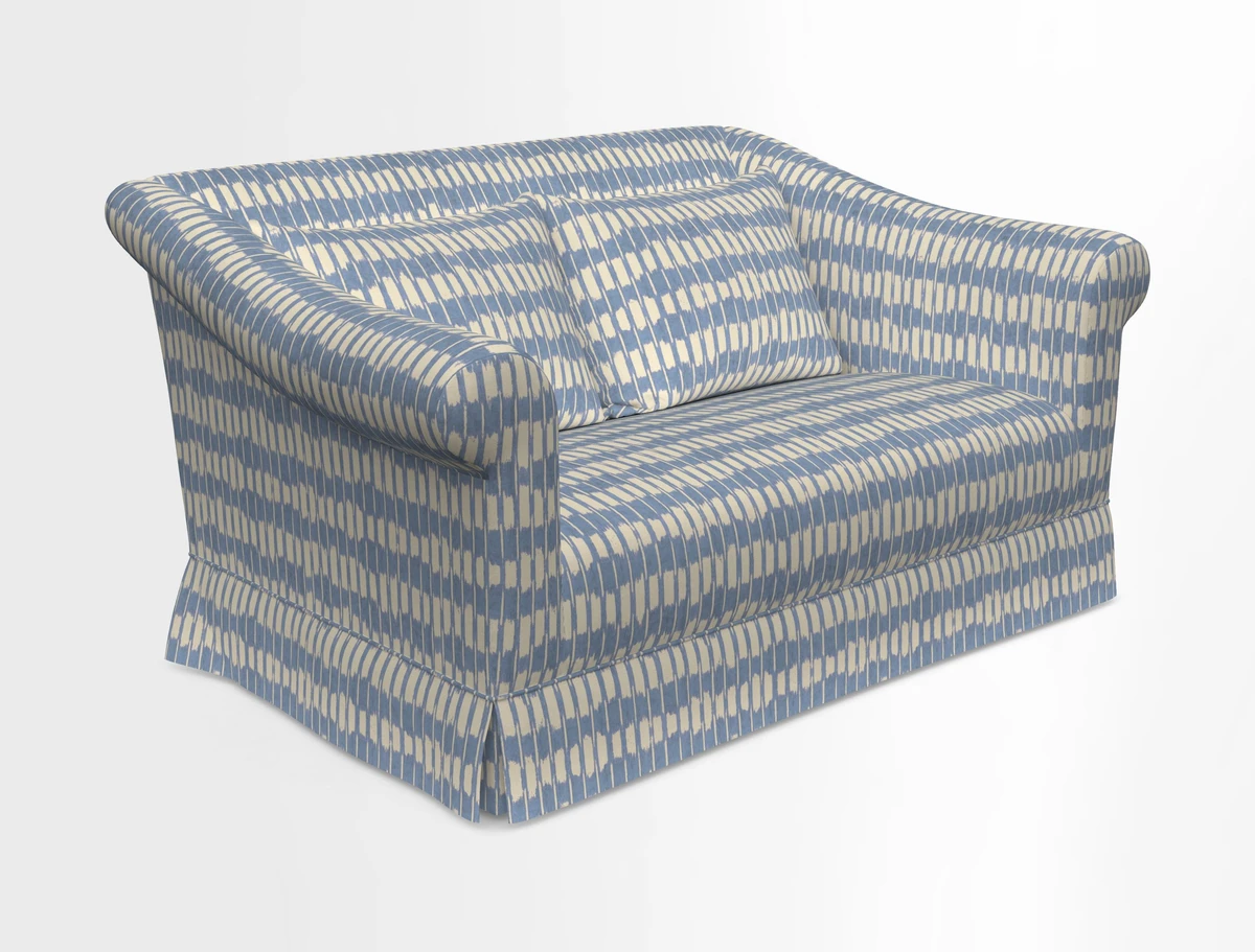 Turnberry 3 seater sofa in Contour Lines Berry with scatters in Frond Stripe Small Berry