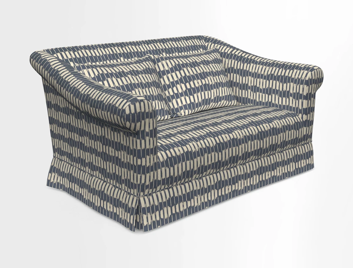 Turnberry 3 seater sofa in Contour Lines Berry with scatters in Frond Stripe Small Berry