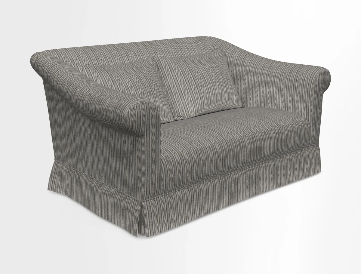 Turnberry 3 seater sofa in Contour Lines Berry with scatters in Frond Stripe Small Berry