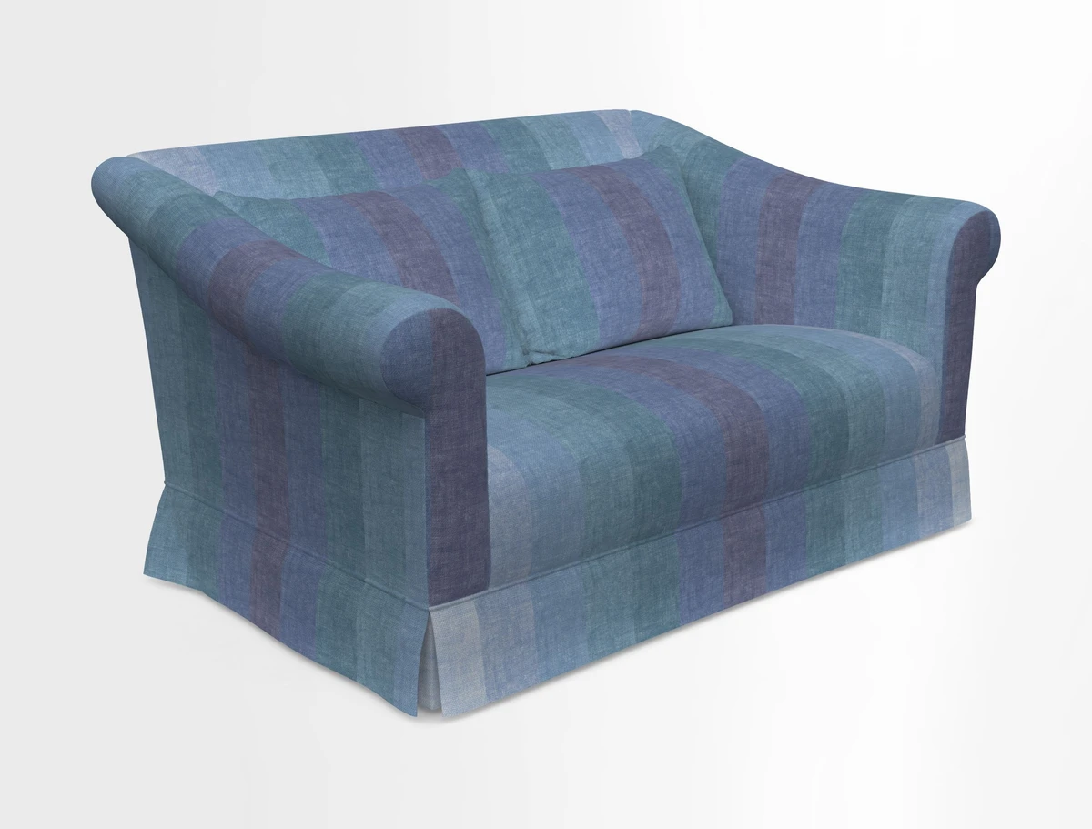 Turnberry 3 seater sofa in Contour Lines Berry with scatters in Frond Stripe Small Berry