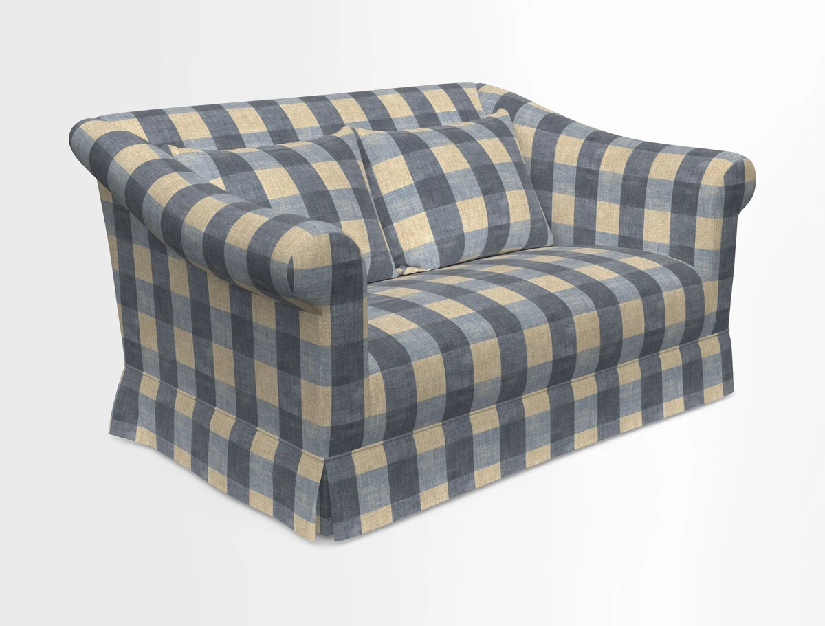 Turnberry 3 seater sofa in Contour Lines Berry with scatters in Frond Stripe Small Berry