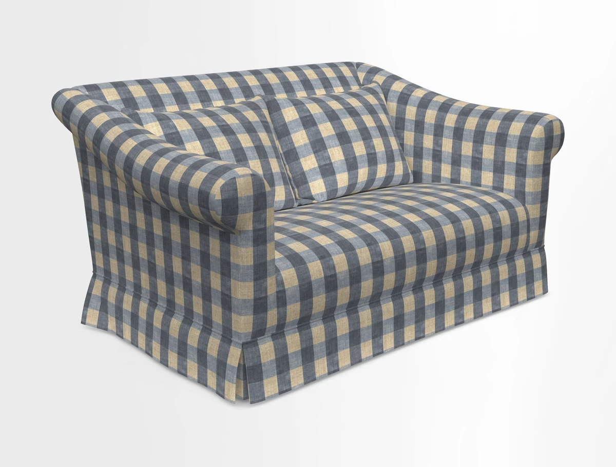 Turnberry 3 seater sofa in Contour Lines Berry with scatters in Frond Stripe Small Berry