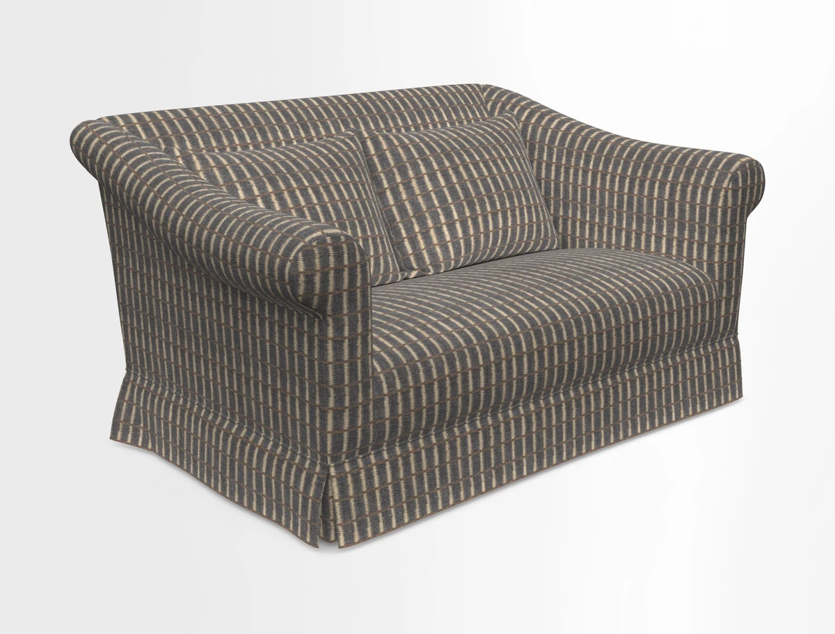 Turnberry 3 seater sofa in Contour Lines Berry with scatters in Frond Stripe Small Berry