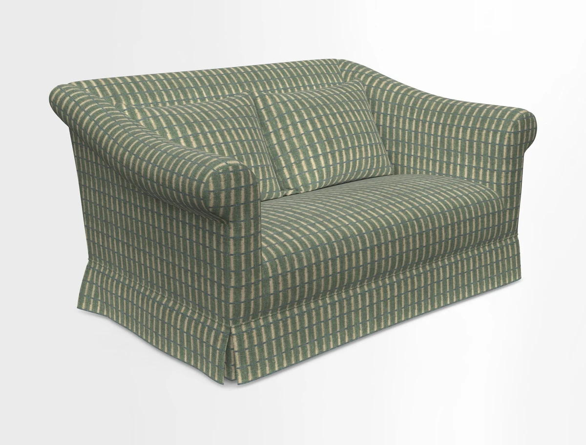 Turnberry 3 seater sofa in Contour Lines Berry with scatters in Frond Stripe Small Berry