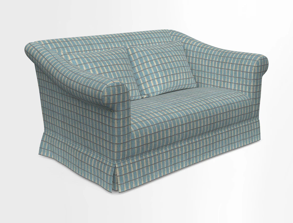 Turnberry 3 seater sofa in Contour Lines Berry with scatters in Frond Stripe Small Berry