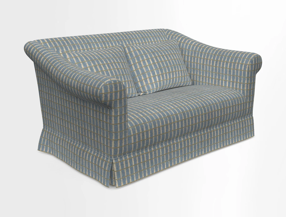 Turnberry 3 seater sofa in Contour Lines Berry with scatters in Frond Stripe Small Berry