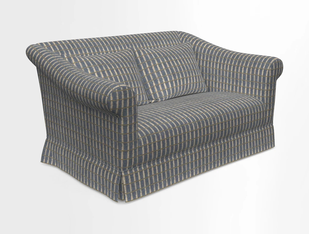 Turnberry 3 seater sofa in Contour Lines Berry with scatters in Frond Stripe Small Berry