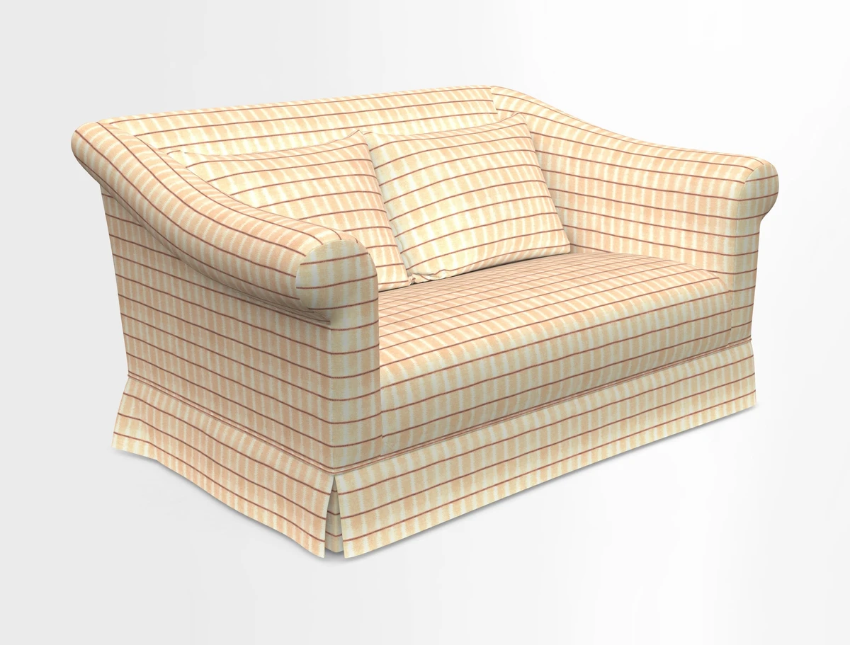 Turnberry 3 seater sofa in Contour Lines Berry with scatters in Frond Stripe Small Berry