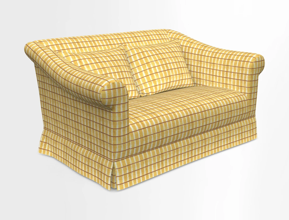 Turnberry 3 seater sofa in Contour Lines Berry with scatters in Frond Stripe Small Berry