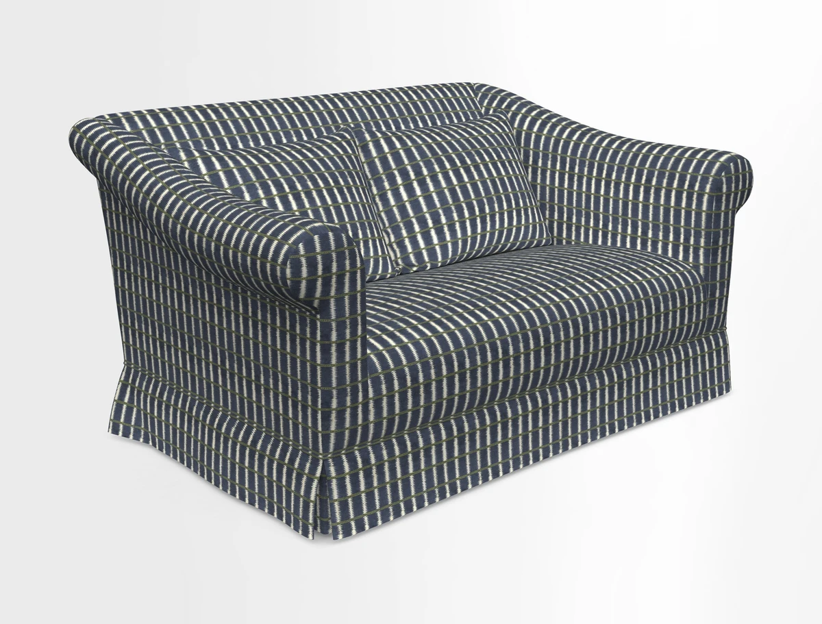 Turnberry 3 seater sofa in Contour Lines Berry with scatters in Frond Stripe Small Berry