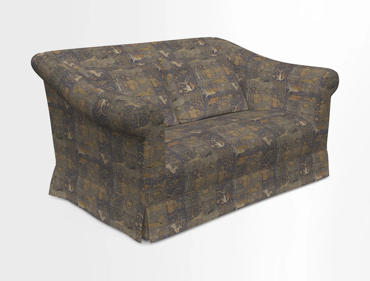 Turnberry 3 seater sofa in Contour Lines Berry with scatters in Frond Stripe Small Berry