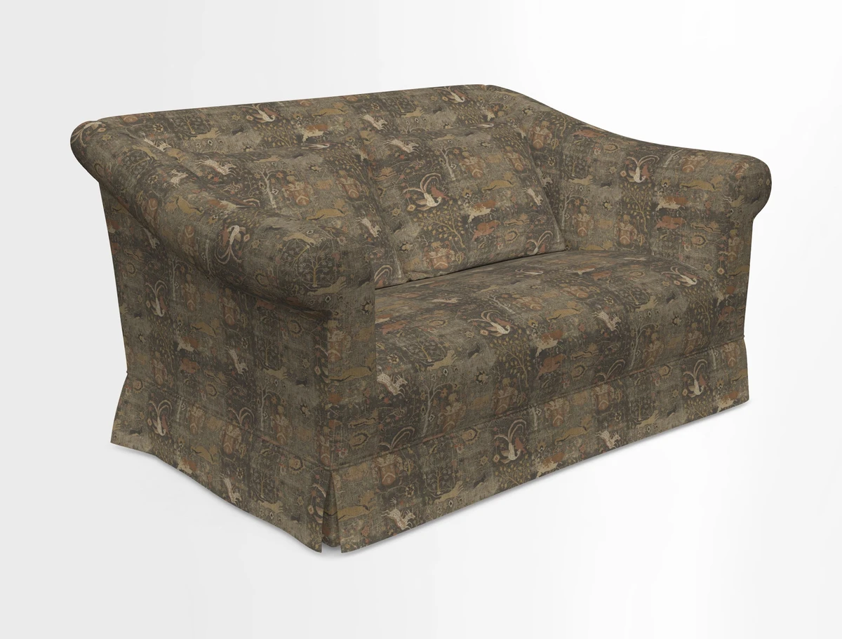 Turnberry 3 seater sofa in Contour Lines Berry with scatters in Frond Stripe Small Berry
