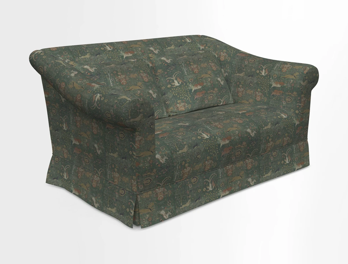 Turnberry 3 seater sofa in Contour Lines Berry with scatters in Frond Stripe Small Berry