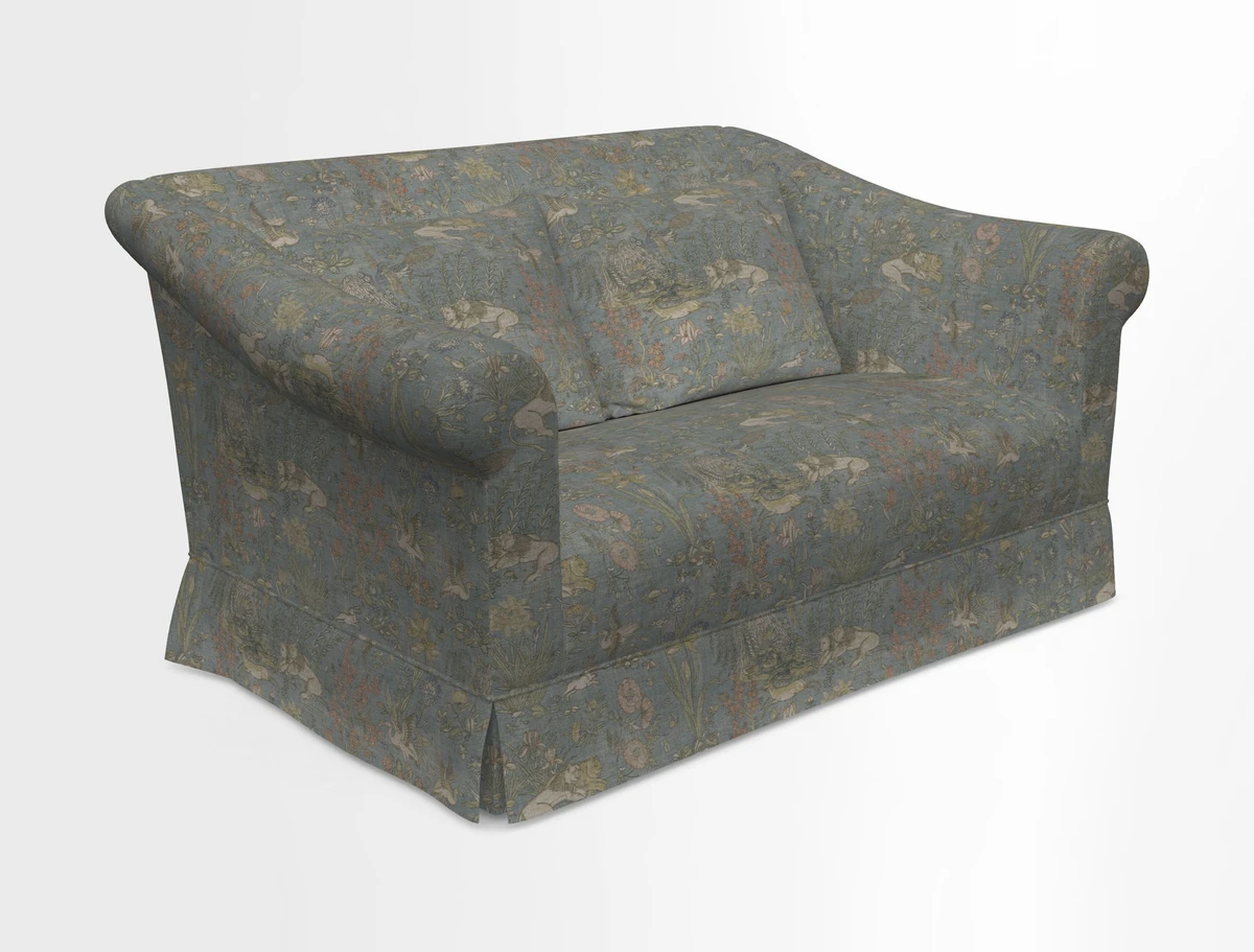 Turnberry 3 seater sofa in Contour Lines Berry with scatters in Frond Stripe Small Berry